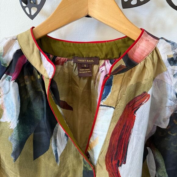 Anthropologie Vineet Bahl Sunbound Silk Blouse S NWOT - Picture 4 of 14